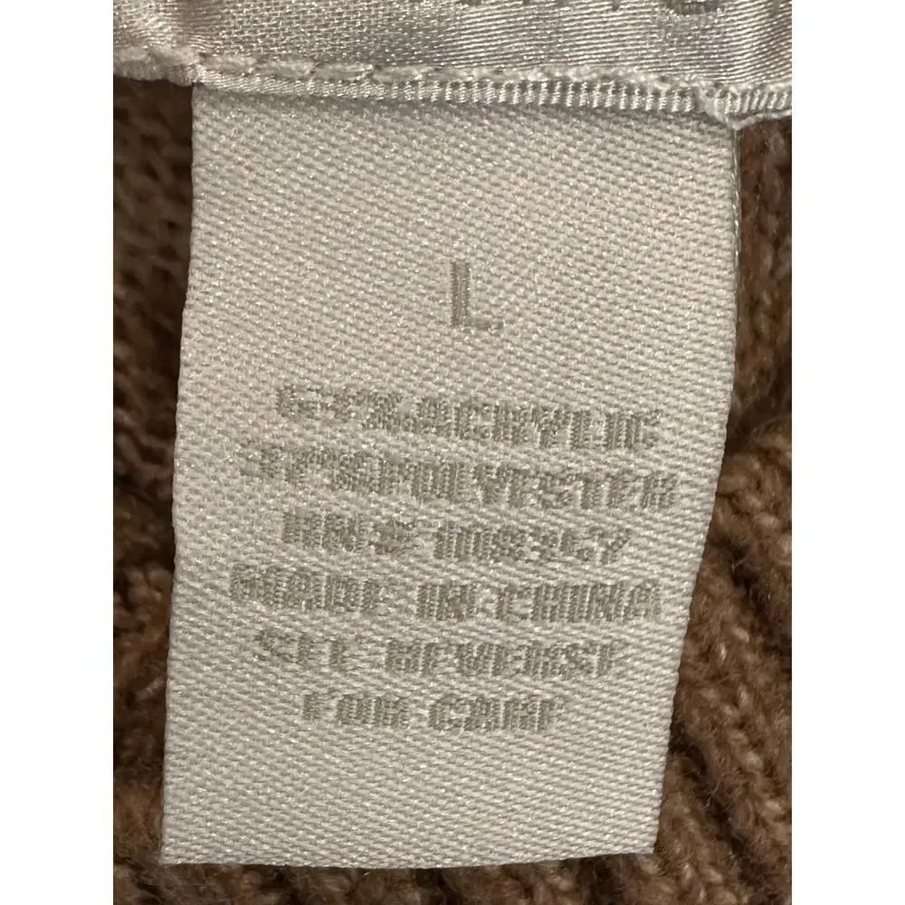 Design History Ribbed Cap Sleeved Turtleneck Brown Multi L - Picture 9 of 10